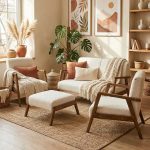 Zem Pavia Çay Seti Ceviz Ahşap Kırık Beyaz