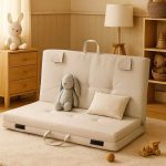 Zem Libre Katlanır Yatak,Katlanır Minder,Taşınabilir Yatak,Açık Krem - Görsel 3