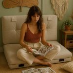 Zem Libre Katlanır Yatak,Katlanır Minder,Taşınabilir Yatak,Açık Krem - Görsel 5