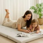 Zem Libre Katlanır Yatak,Katlanır Minder,Taşınabilir Yatak,Açık Krem - Görsel 6