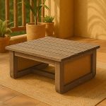 Zem Alaves Hazeran Jüt Sehpa Ceviz Ahşap